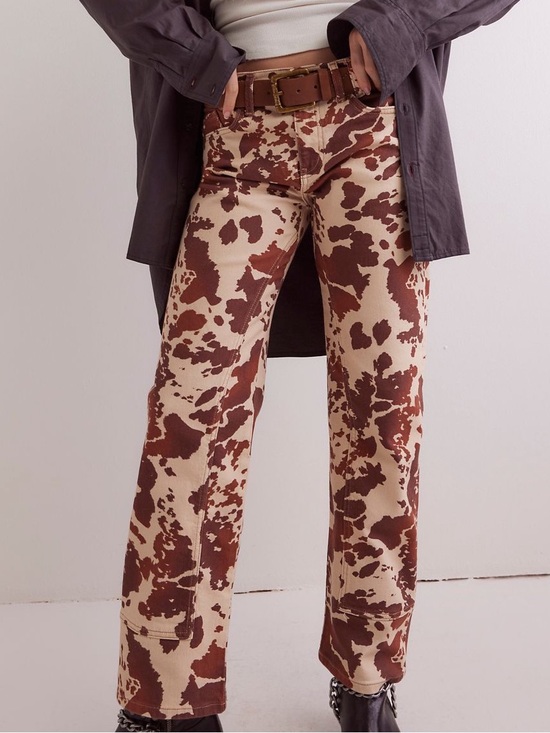 Free People Denim - We The Free Risk Taker Mid-Rise Printed Jeans Size 32